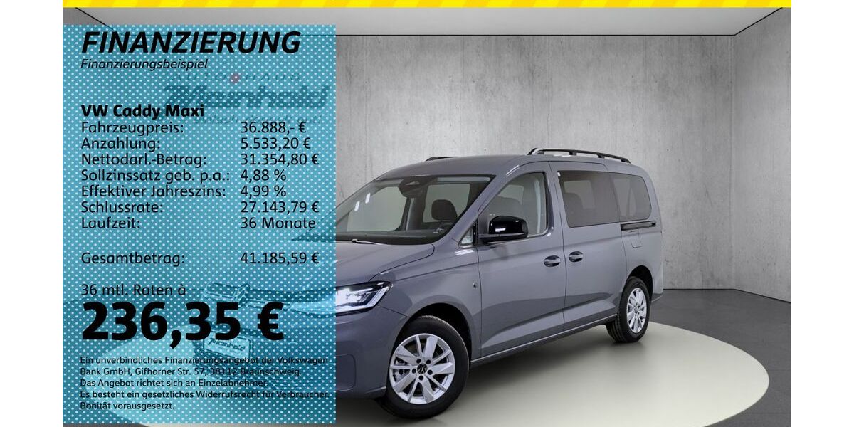 VW Caddy Maxi 1.010 km 36.888 &euro; Auerbach/Rebesgrün 08209